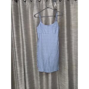 Brandy Melville blue and white plaid mini dress - NEW